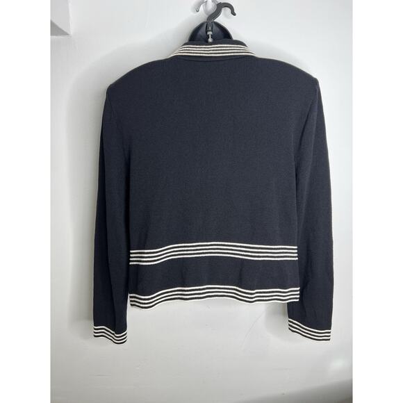 St. John Collection by Marie Gray Womens Black White Sweater Size 12 READ - Picture 5 of 9
